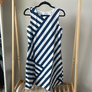 Mahi Gold sea view shift dress in coastal cotton, size M